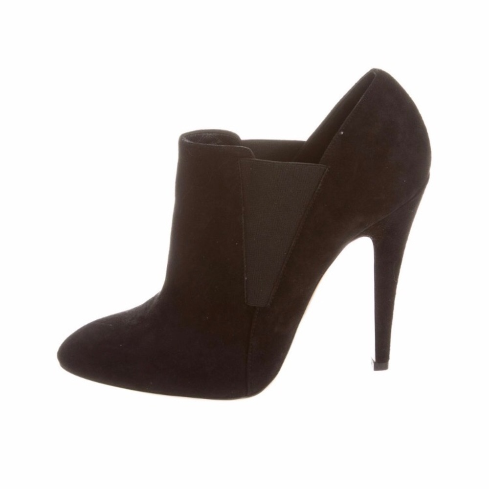 Black suede Casadei pointed-toe booties